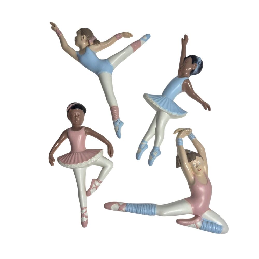 Vintage Burwood Products 3D Hard Plastic Ballet Plaques Wall Decor Set of 4